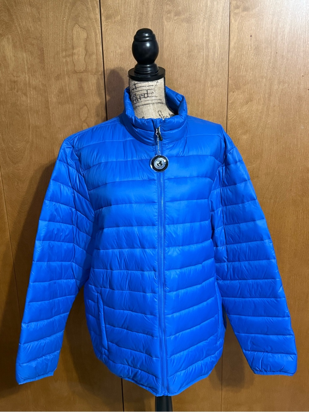 Swiss Tech Men's Blue Lightweight Packable Puffer Jacket